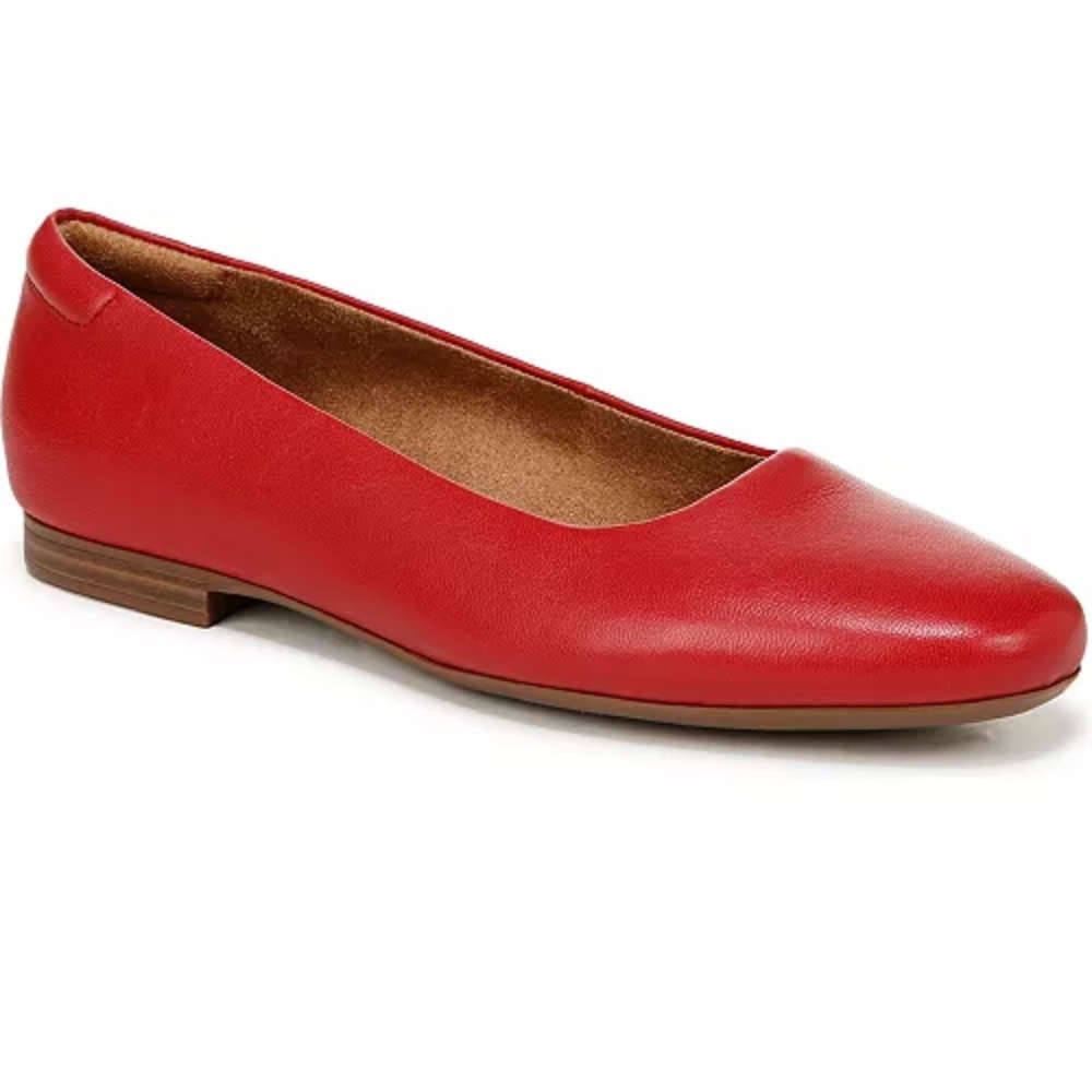 Red Leather Women's Flats